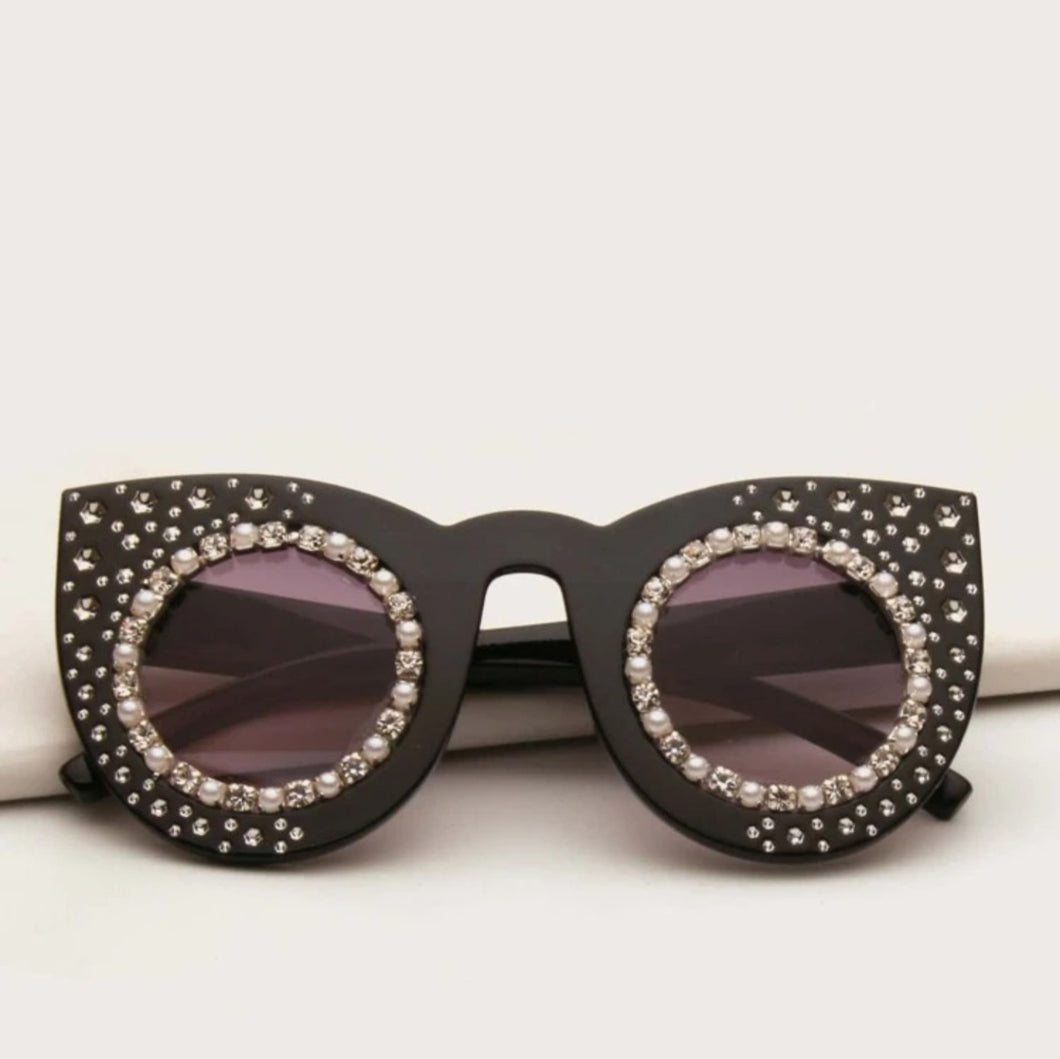 MEOW RHINESTONE SUNGLASSES